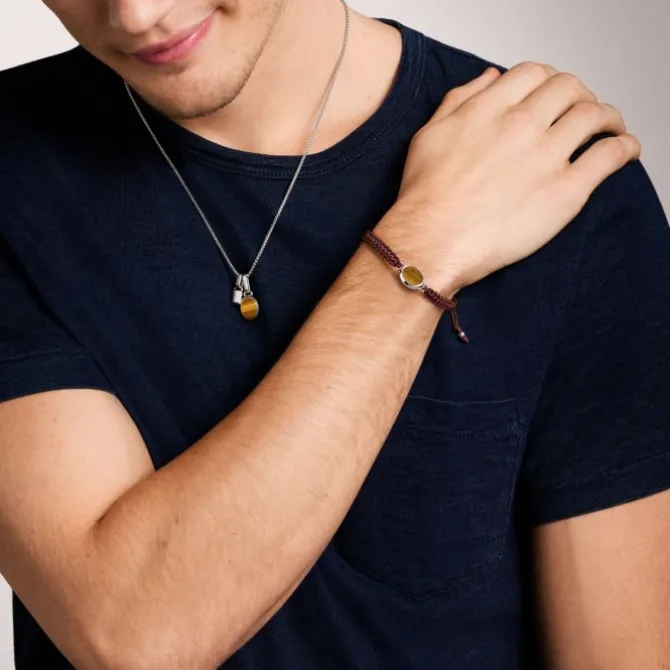 Tigerauge Armkette "Jewelry" Stahl/Textil