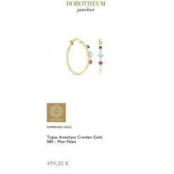 Topas Amethyst Creolen Gold 585