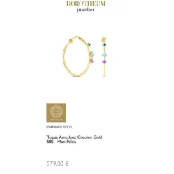 Topas Amethyst Creolen Gold 585
