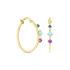 Topas Amethyst Creolen Gold 585