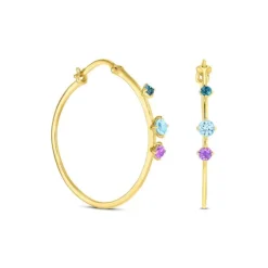 Topas Amethyst Creolen Gold 585