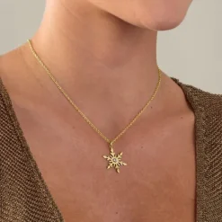 Topas Anh&auml;nger "Schneeflocke" Silber 925 vergoldet