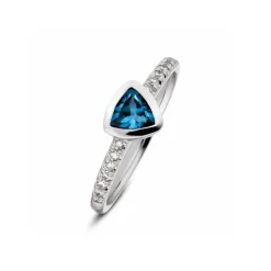 Topas Brillant Ring Wei&szlig;gold 585