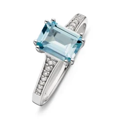 Topas Brillant Ring Wei&szlig;gold 585