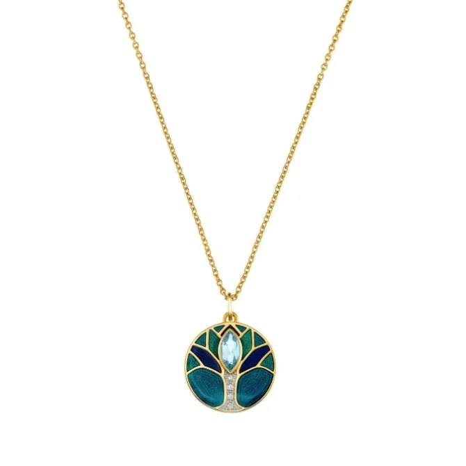 Topas Collier "Lebensbaum" Silber 925 vergoldet