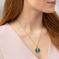 Topas Collier "Lebensbaum" Silber 925 vergoldet