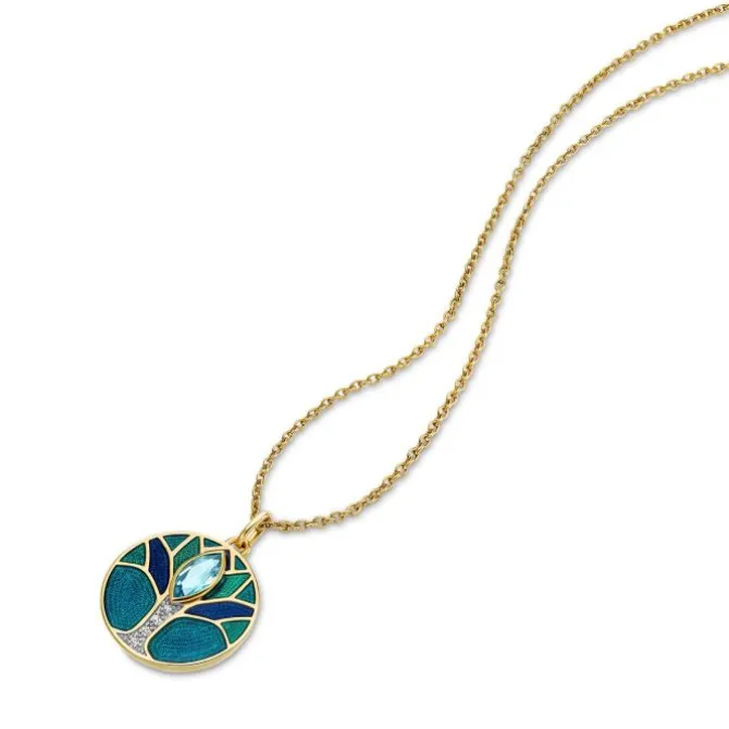 Topas Collier "Lebensbaum" Silber 925 vergoldet