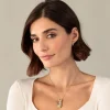 Topas Collier/Brosche "Katze" Silber 925 vergoldet