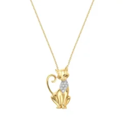 Topas Collier/Brosche "Katze" Silber 925 vergoldet
