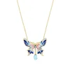 Topas Collier/Brosche "Schmetterling" Silber 925 vergoldet