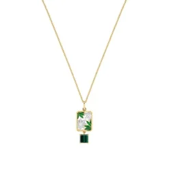 Topas Malachit Collier Silber 925 vergoldet
