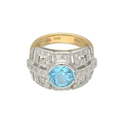 Topas Ring Gold/Wei&szlig;gold 750 - Gr. 57 - Privatbesitz