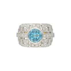 Topas Ring Gold/Wei&szlig;gold 750 - Gr. 57 - Privatbesitz