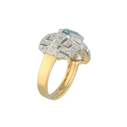 Topas Ring Gold/Wei&szlig;gold 750 - Gr. 57 - Privatbesitz