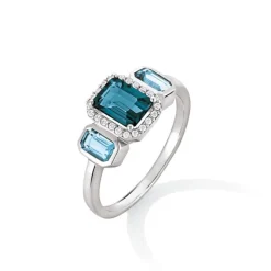 Topas Ring Wei&szlig;gold 585 Brillanten