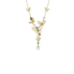 Topas Turmalin Collier Silber 925 vergoldet