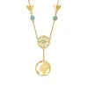 Topas T&uuml;rkis Collier "Globetrotter" Silber 925 vergoldet
