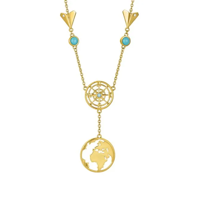Topas Türkis Collier "Globetrotter" Silber 925 vergoldet