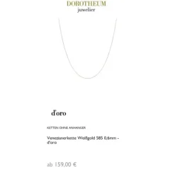 Venezianerkette Wei&szlig;gold 585 0,6mm