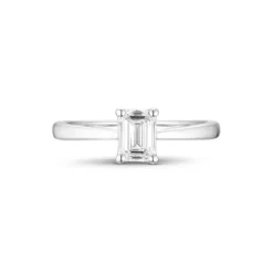 Verlobungsring Lab Grown Diamond Ring Wei&szlig;gold 585 im Smaragdschliff zus. 0,75 ct.