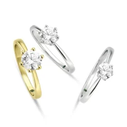 Verlobungsring Lab Grown Diamond Solit&auml;r Ring Wei&szlig;gold 585 im Brillantschliff 0,50 ct.