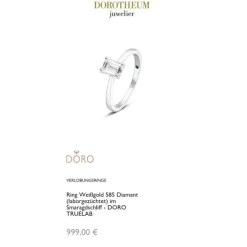 Verlobungsring Lab Grown Diamond Ring Wei&szlig;gold 585 im Smaragdschliff zus. 0,75 ct.