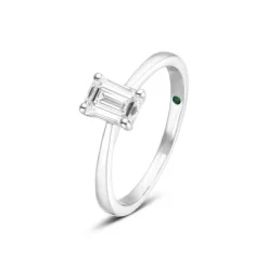 Verlobungsring Lab Grown Diamond Ring Wei&szlig;gold 585 im Smaragdschliff zus. 0,75 ct.