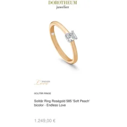 Verlobungsring Ros&eacute;gold 585 "Soft Peach" bicolor
