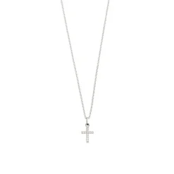 Xenox Silbernes Collier "Kreuz" Zirkonia