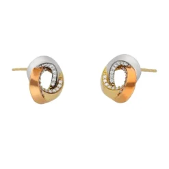 Brillant Ohrstecker Gold 585 tricolor