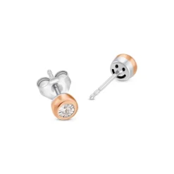 Diamant Ohrstecker "smiley" WG/RG 585 "Soft Peach"