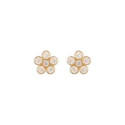 Ohrstecker "Blume" Gold 585 Zirkonia